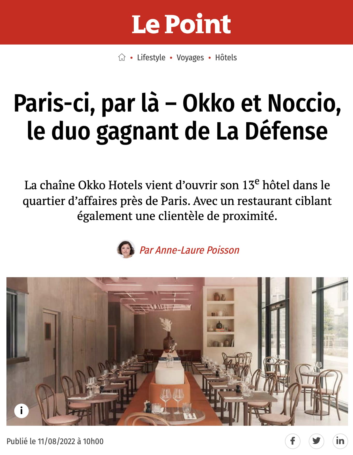 Le Point Paris ci par la – Okko et Noccio le duo gagnant de La Defense