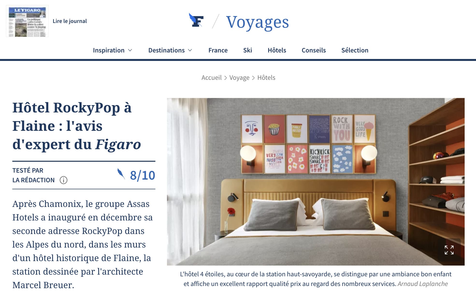 Figaro VoyagesHotel RockyPop a Flaine lavis dexpert du Figaro